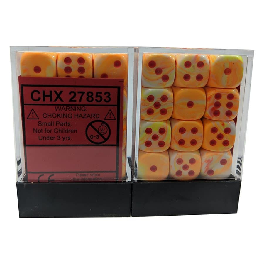 CHX27853 SUNBURST/RED 36D6 12MM DICE image 0